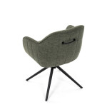 Židle jídelní a konferenční, zelená látka, černé kovové nohy, otočný mechanismus