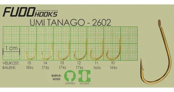 Fudo Hooks Tanago / Rybářský háček / velikost 13 / 17 ks