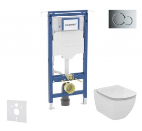 GEBERIT - Duofix Set předstěnové instalace, klozetu a sedátka Ideal Standard Tesi, tlačítka Sigma01, lesklý chrom SANI11CD1108
