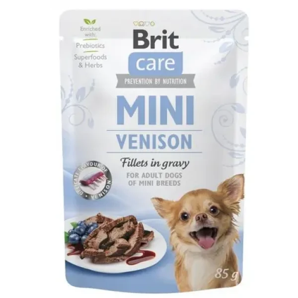 Brit Care Mini Venison fillets in gravy 85g / Kapsička pro psy (8595602560356)
