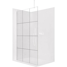 CERANO Sprchová zástěna Walk-in Onyx Top Round L/P - 8 mm - kulatá vzpěra - bílá matná, industriální sklo - 110x200 cm