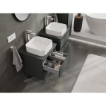 MEXEN/S - Orio koupelnová skříňka pod umyvadlo 50, 2 zásuvky, grafit mat 91A10-05047-2-BFF66