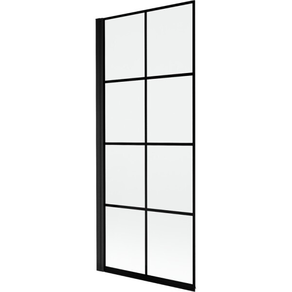MEXEN - MIST vanová zástěna 80x150 cm 6mm 1-s, černá, dekor, levá 8A9-080-001-70-77-L