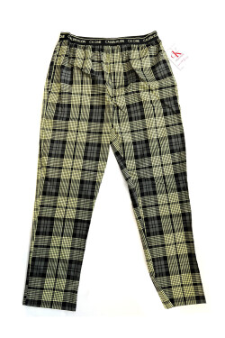 Pánské kalhoty na spaní NM1869E 1YS zeleno-černé Calvin Klein