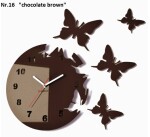 DumDekorace Nalepovací nástěnné hodiny s motivem motýla Růžová