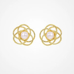 Náušnice s bílou perlou Aliénor, Zlatá Bílá