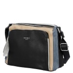Trendy dámská koženková crossbody kabelka Vanda, černo-béžová