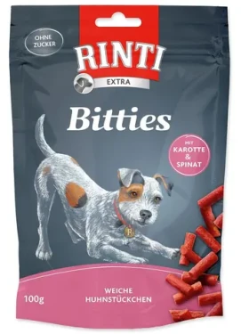 Rinti Bitties kuře s karotkou a špenátem / Pamlsek pro psy / 100 g (394-91332)