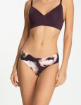 Dámské kalhotky Velvet Bloom Tanga Brasil - Julimex fialová vzor M