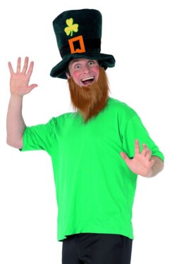 Smiffys.com Klobouk - Irský skřítek s vousy