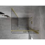 MEXEN/S - Mist-F sprchový kout skládací dveře pravá 95 x 95, transparent, zlato kartáčovaná 8A6T-095-095-55-00-P