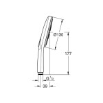 GROHE - Rainshower SmartActive Sprchová hlavice 130 9,5 l/ min, 3 proudy, supersteel 26574DC0