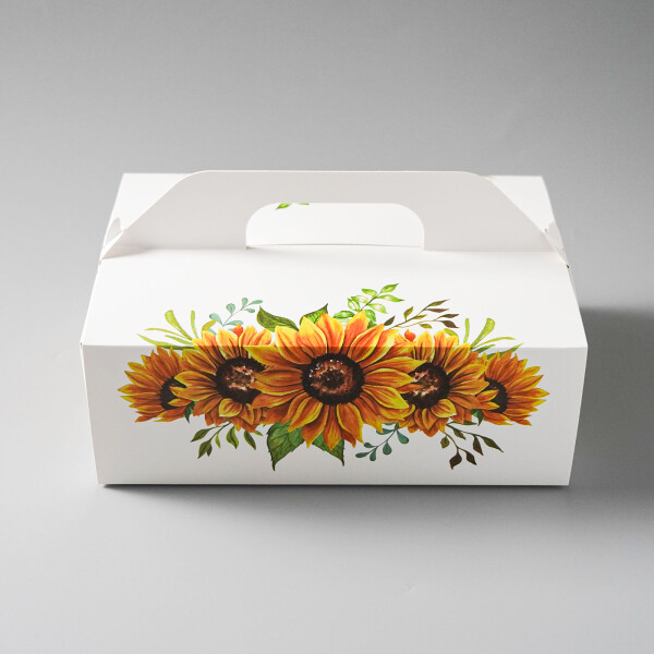 Výslužková krabice s rukojetí Yellow 26x18x9,5cm