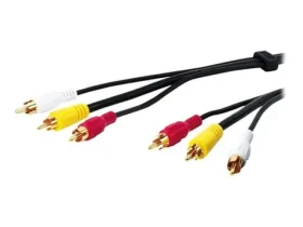 MicroConnect Stereo kabel 3x RCA (M) - 3x RCA (M) 10m černá (AVDD10G)