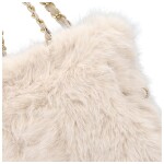 Módní dámská plyšová kabelka do ruky Lilith, světle béžová