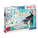 Clementoni Puzzle Double face colouring - Frozen 2, 104 dílků - Russ