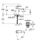 GROHE - Eurosmart Cosmopolitan Umyvadlová baterie s výpustí Push-Open, chrom 23928000