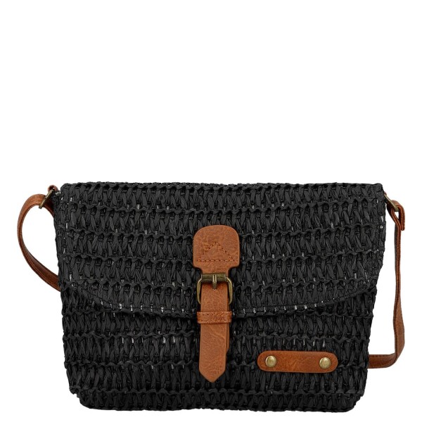 Dámská pletená crossbody kabelka Olive Boho, černá