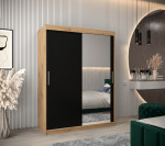 Šatní skříň Abi T2 Barva korpusu: Bílá, Rozměry: 150 cm, Dveře: Černá