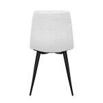 Židle jídelní, bílá látka, čtyřnohá kovová podnož, černý mat