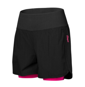 Dámské cyklistické volné kalhoty CLAUDIA, černá/růžová (elastický materiál, velikost XXL)