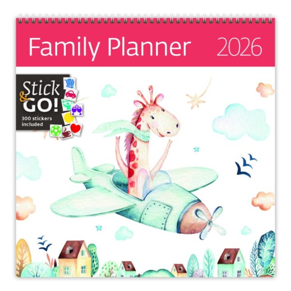 Nástěnný poznámkový kalendář 2026 Helma - Family Planner