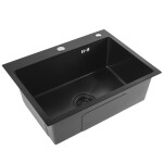 REA - Ocelový dřez Liam Black ZLE-06008