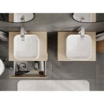 MEXEN/S - Rivel koupelnová skříňka pod umyvadlo 60 cm s deskou, 2 zásuvky, reliéf , dub 91A20-06047-2-BFFC81