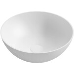 CERANO - Umyvadlo z litého mramoru Ovalo - na desku - bílá matná - 40x40 CER-WB24