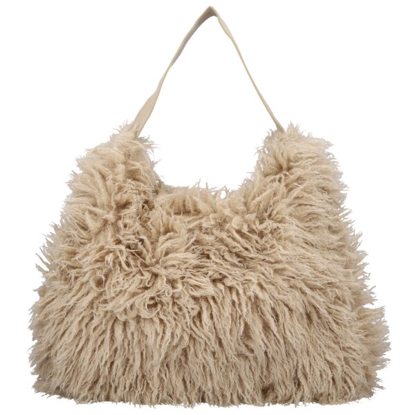 Stylová dámská plyšová kabelka do ruky Oresti, béžová
