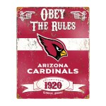 Cedule Arizona Cardinals NFL Obey The Rules Embossed