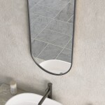 Erga Oval, oválné zrcadlo 35x90cm, černý rám, ERG-V01-OVAL-3590-BK