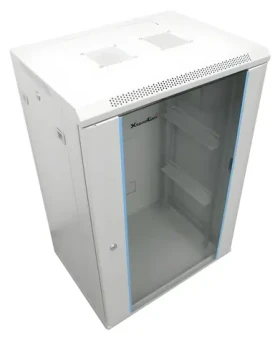 XtendLan 15U/600x450 šedá / Nástěnný rozvaděč / 19" / skleněné dveře / rozložený (WS-15U-64-GREY-U-P)