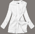 Bílá dámská bunda s kožíškem pro přechodné období bílá S (36) model 15851131 - L&J studios