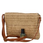 Dámská pletená crossbody kabelka Olive Boho, tmavě béžová