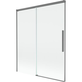 MEXEN/S - Rox vanová zástěna 2-křídlová posuvná 140 x 150, transparent, grafit metal 8C9-140-001-95-00