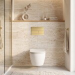 REA - Podomítkový Instalační Set Slim 024N pro WC s Tlačítkem T Brush Gold KPL-E1055
