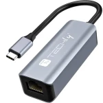 Techly IDATA USB-ETGIGA-CA / Adaptér USB-C na RJ-45 / Gigabit Ethernet / USB 3.2 Gen 1 / hliníkové tělo (IDATA-USB-ETGIGA-CA)