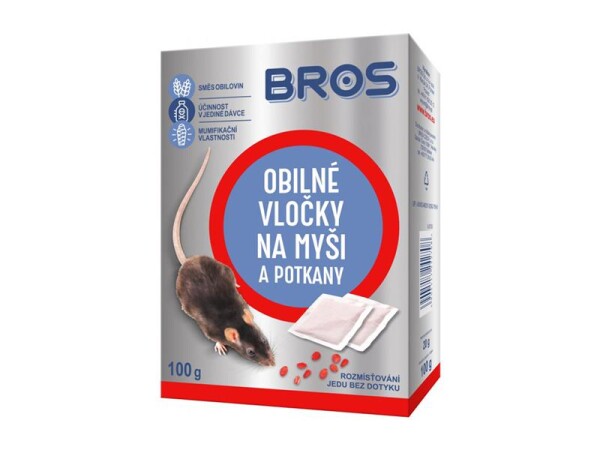 Obilné vločky na myši, krysy a potkany BROS 100g - rozbaleno - poškozený obal