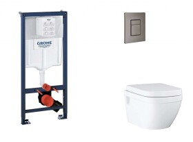 GROHE - Rapid SL Set předstěnové instalace, klozetu, sedátka SoftClose a tlačítka Skate Cosmopolitan, kartáčovaný Hard Graphite SANI11BB5120