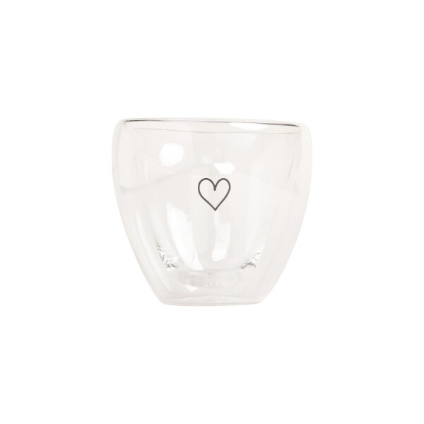 Eulenschnitt Skleněný hrnek Heart Double Glass, čirá barva, sklo