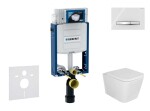 GEBERIT - Kombifix Set předstěnové instalace, klozetu Arkas I a sedátka softclose, tlačítko Sigma50, chrom/alpská bílá SANI15CA3132
