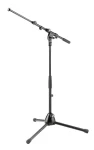Mikrofonní stojan teleskopický černý / Stojan na mikrofon / Výška 425–645 mm / Rameno 470–775 mm (259)