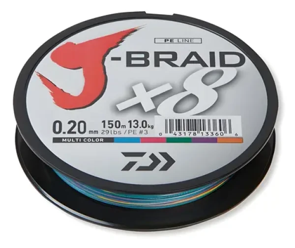 Daiwa J-Braid Grand X8 Multicolor 0,06 mm / Šňůra / 150 m / 5 kg