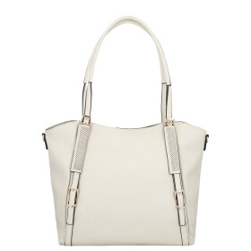 Stylová dámská koženková kabelka na rameno Zita, krémová