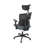 Kancelářská židle, potah šedá látka a černá síťovina MESH, houpací mech.