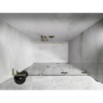MEXEN/S - Lunar-F L skládací sprchové dveře pravé 115, transparent, zlatá kartáčovaná 836SL-115-050-55-00-P