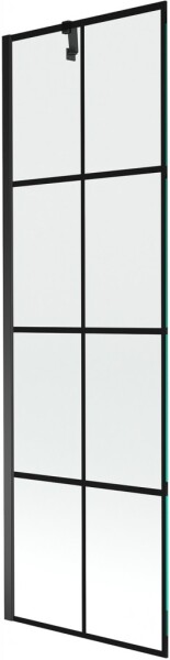 MEXEN/S - Next vanová zástěna FIX 60 x 150, černá dekor, černá 895-060-000-00-77-70