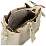 Módní dámská koženková kabelka na rameno Linna, krémová