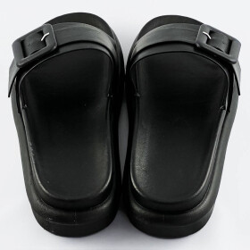 Černé dámské pantofle s přezkou (XA136) Barva: odcienie czerni, Velikost: XL (42)